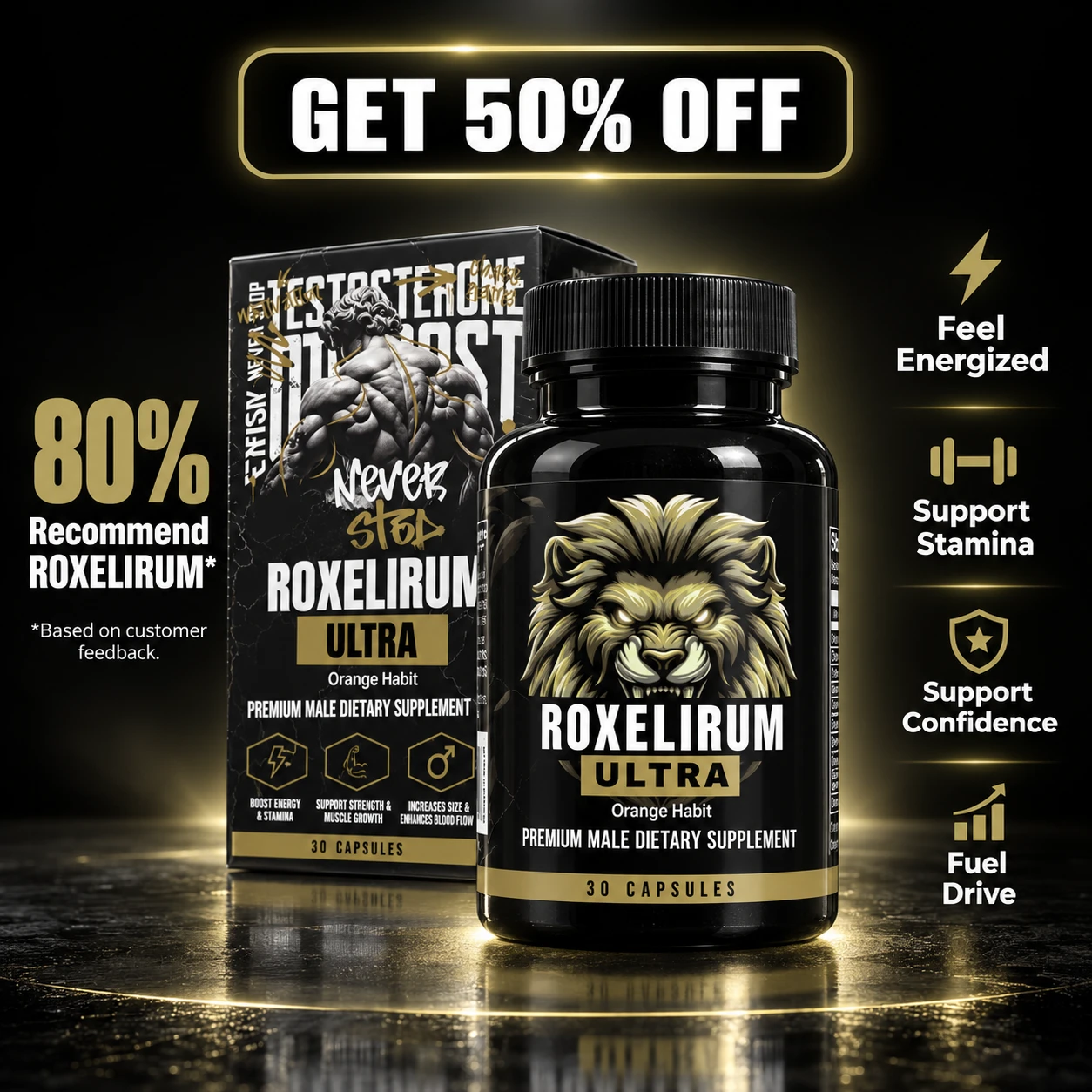 ROXELIRUM supplied product and offer artwork